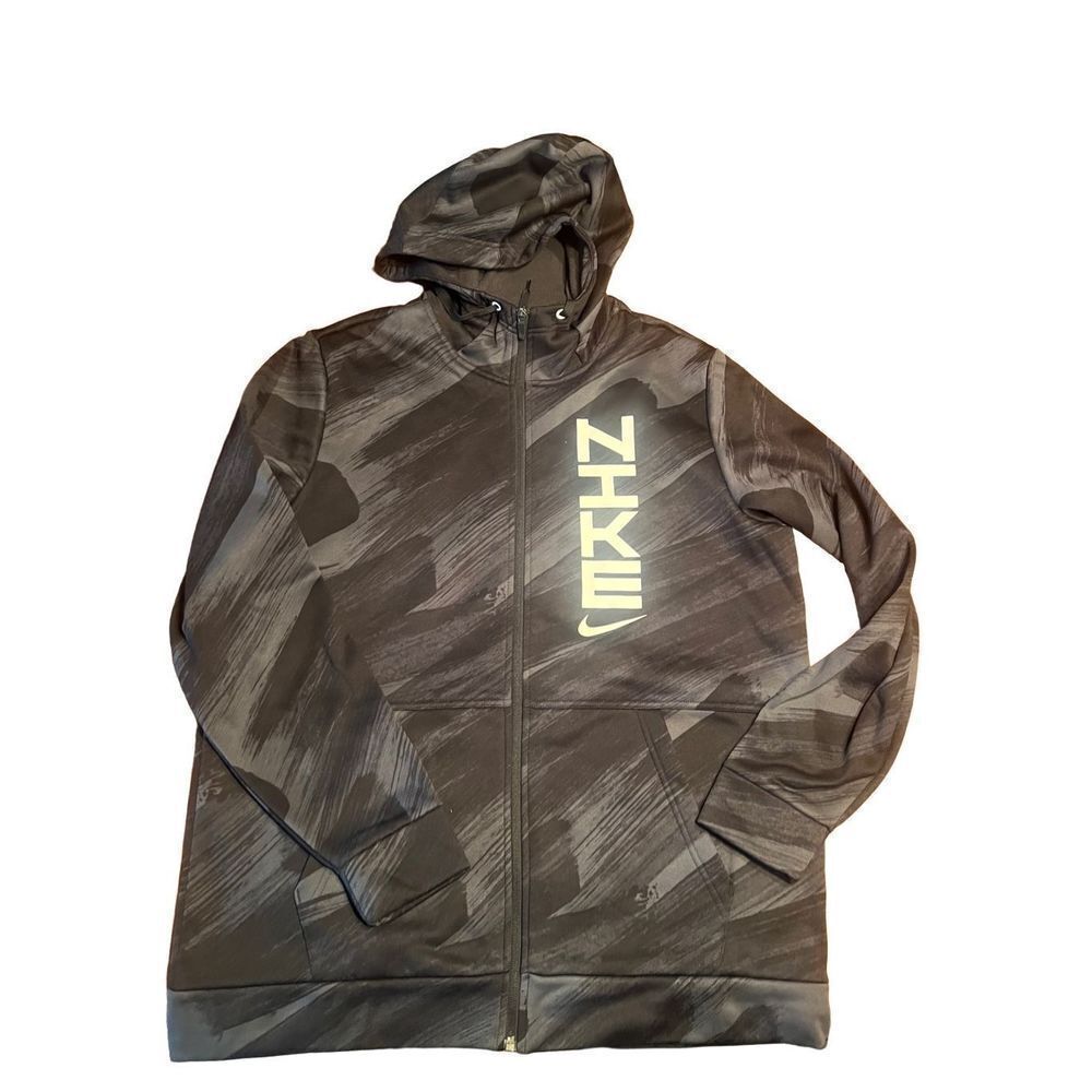 Nike Dri-Fit Full Zip Therma Hoodie Men's Size Large Black Hooded Sweatshirt